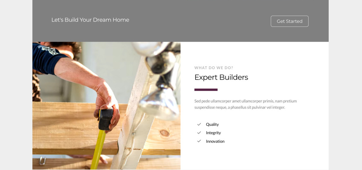 Second part of a construction website example