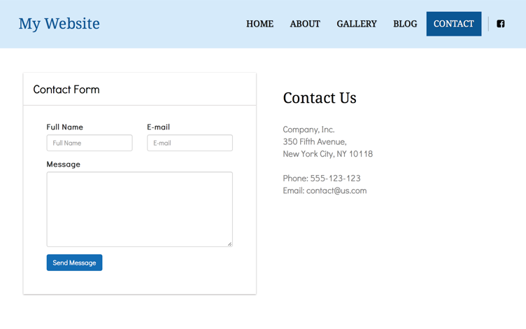 Get in touch with visitors with the Contact Form module