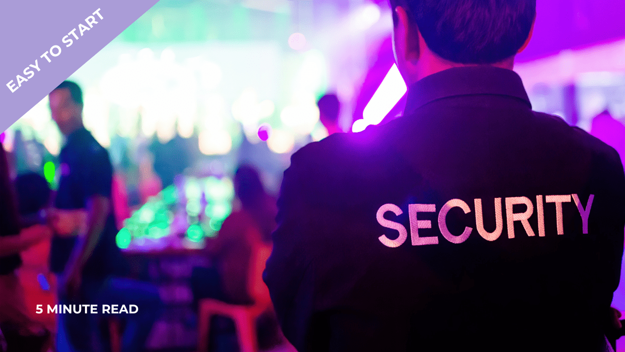 An image showing Security guard at an event